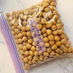 label chickpeas in ziplock bag with name, date, and size.