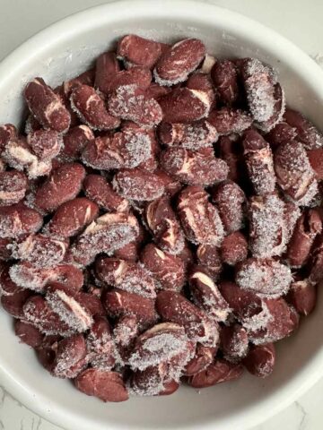 frozen rajma beans in a container.