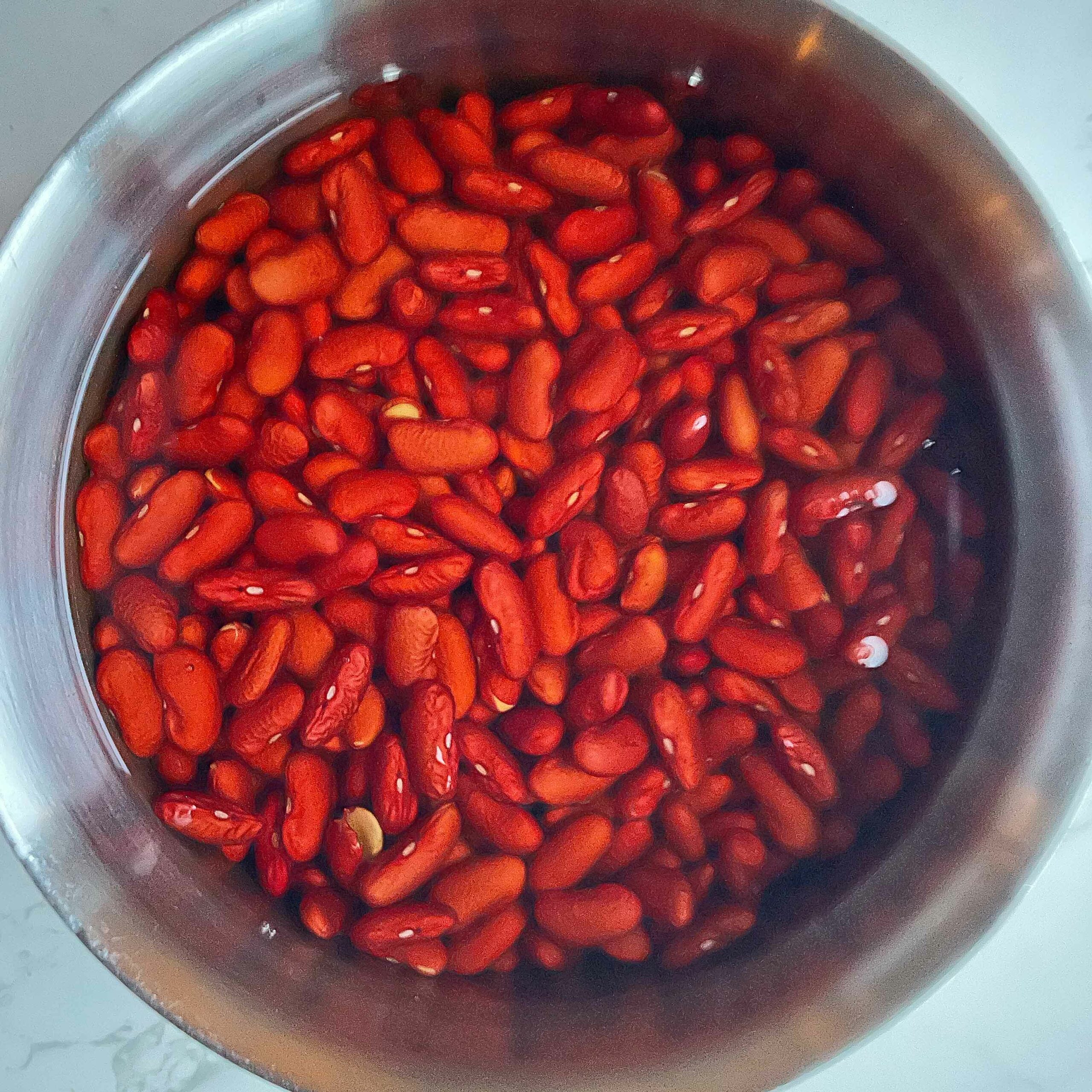 soaked kidney beans.