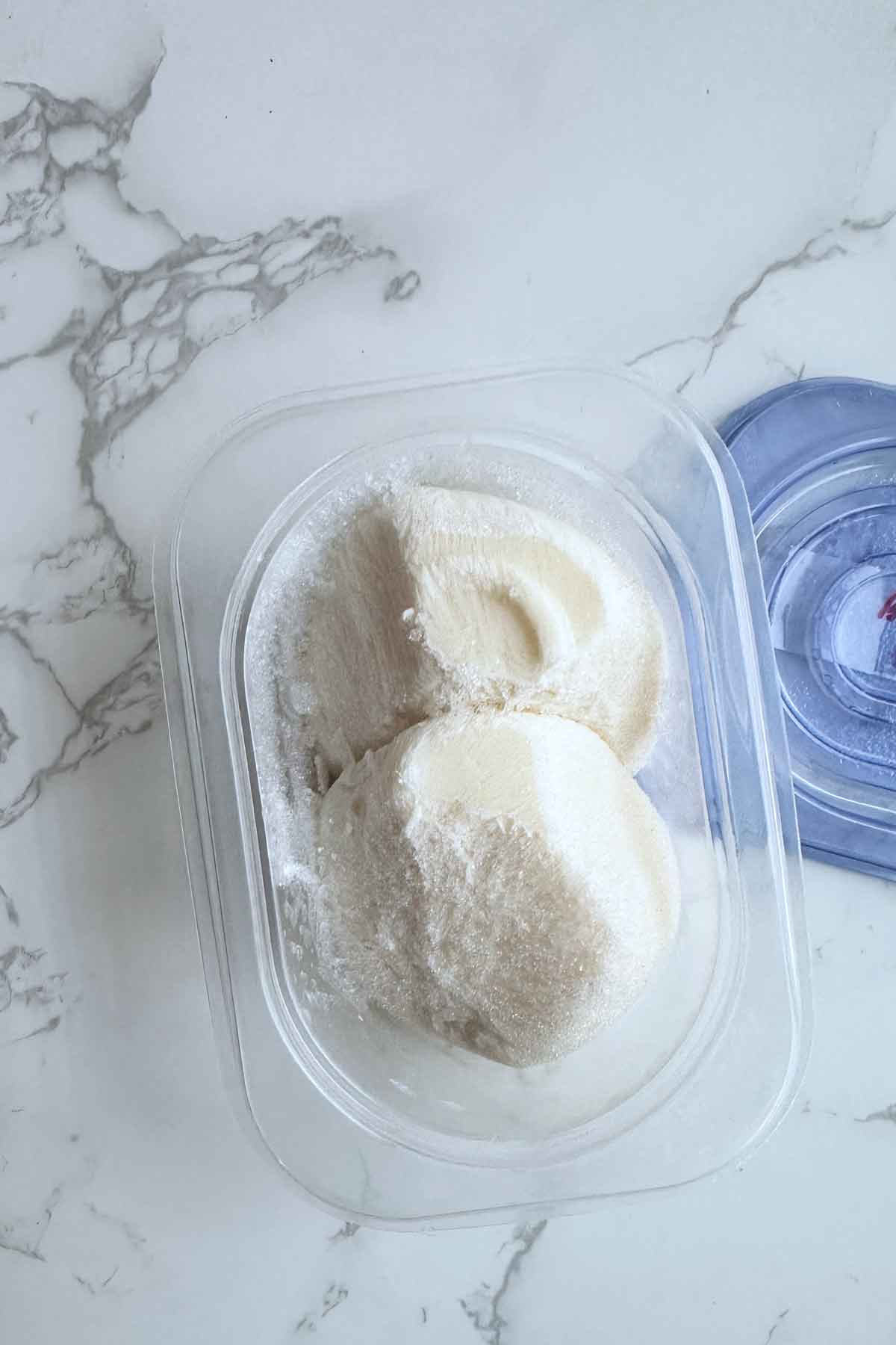 frozen burrata cheese.