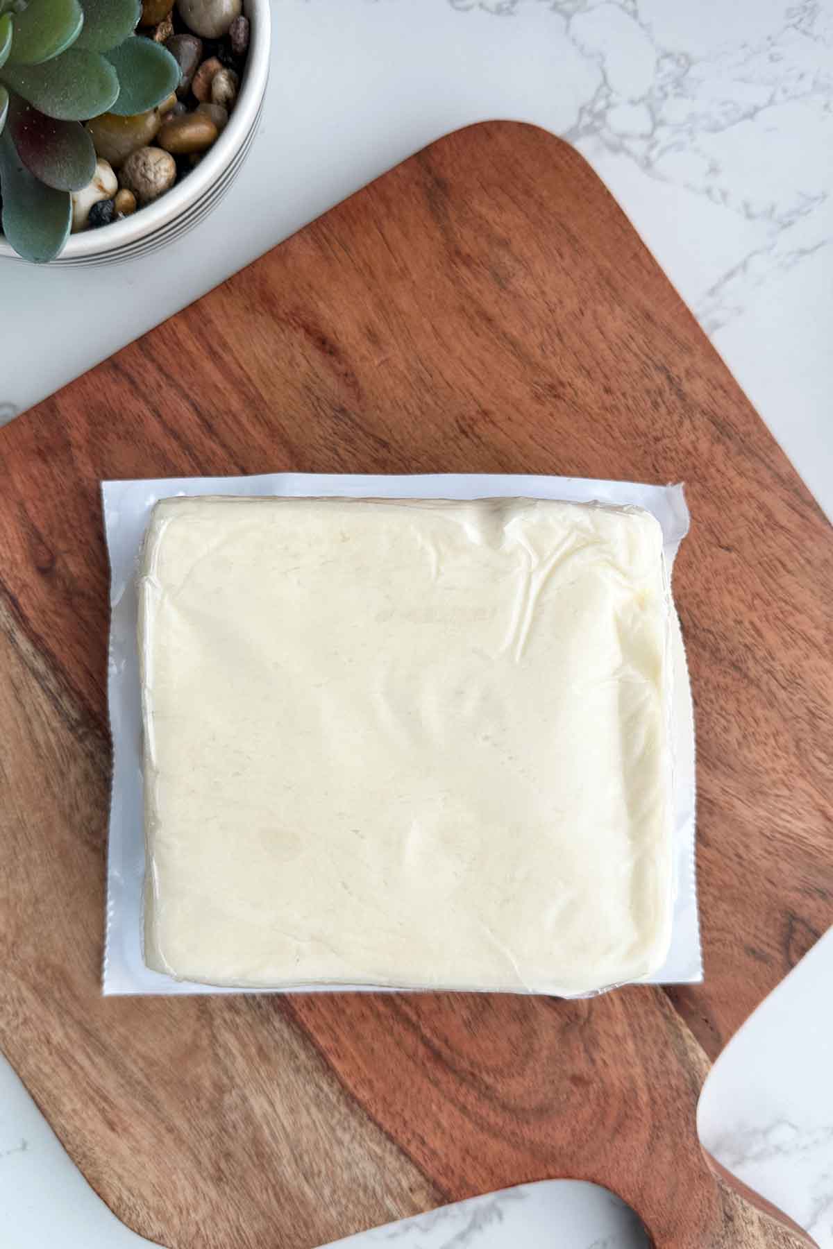 defrosted mozzarella cheese.