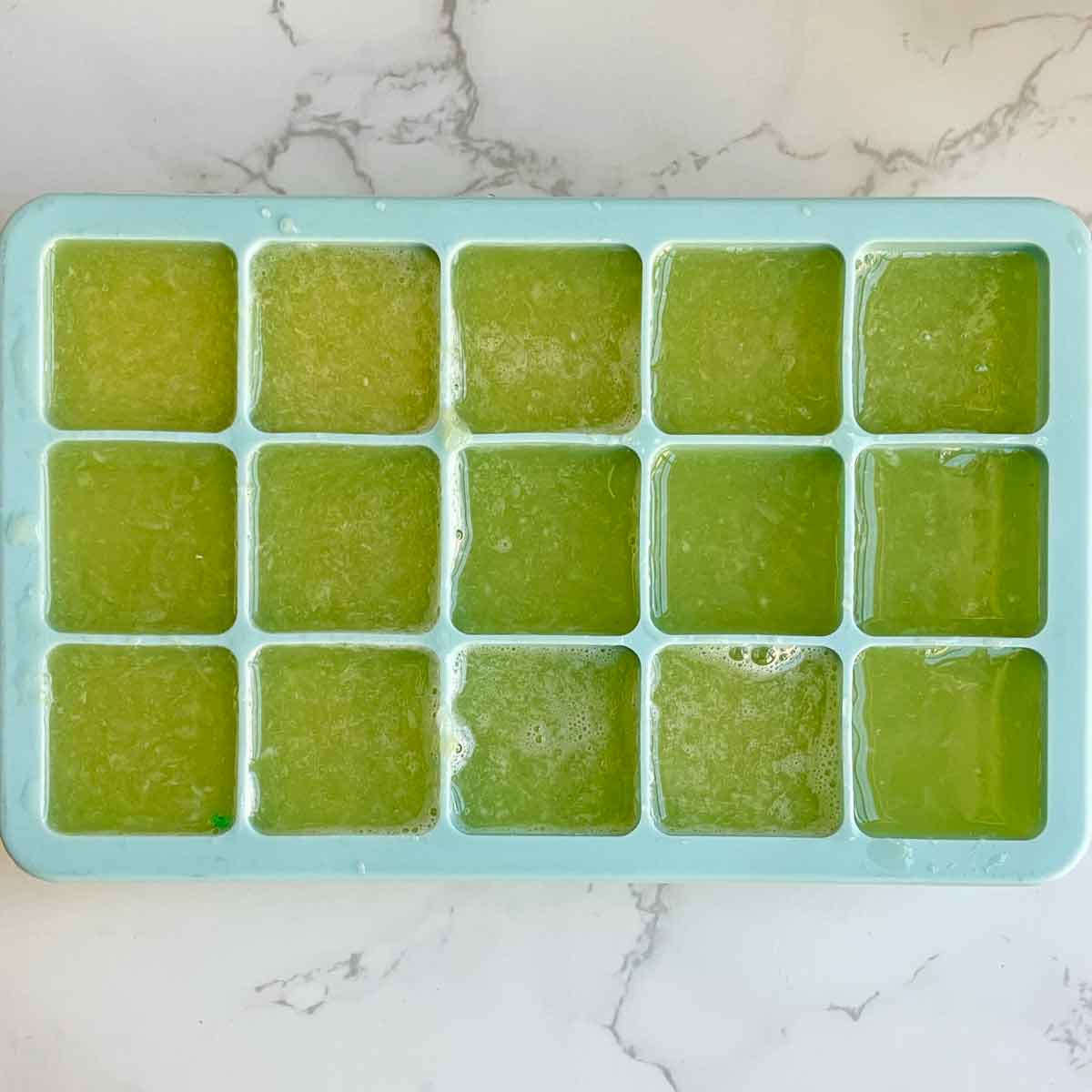 lemon juice in tray.
